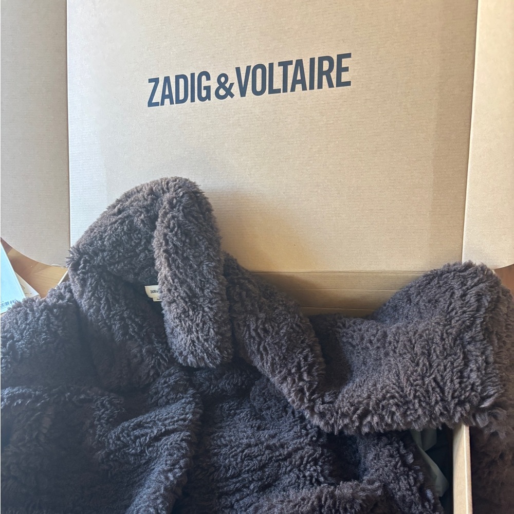 Zadig & Voltaire Dark Brown Teddy Jacket - Picture 16 of 16